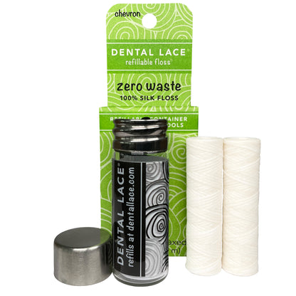 Dental Lace 4 Month Refillable PTFE &amp; PFAS Free Silk Floss Container with Refill (Discontinued Colors)